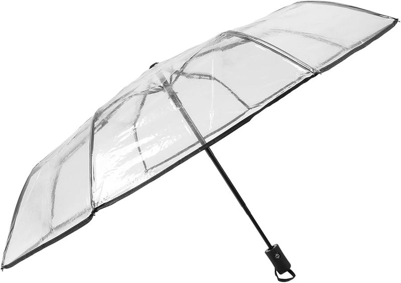 مظلة أطفال قابلة للطي تلقائيًا شفافة 8 أضلاع بحواف سوداء محمولة - Image 4