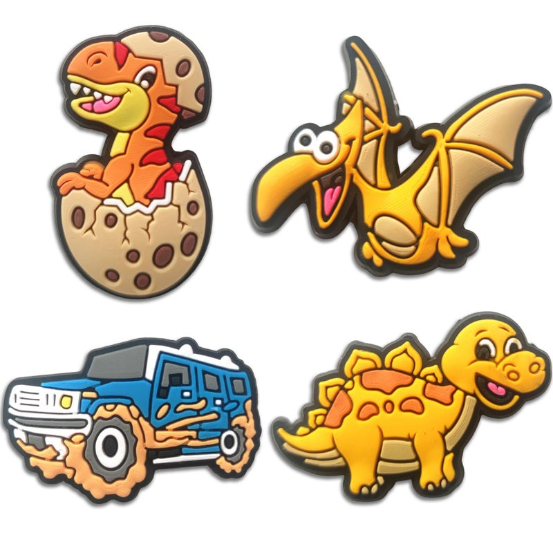 Mowzury Car & Dinosaur Shoe Charms for Boys, 24 PCS Dino & Truck Shoe Decoration Pins for Clog, Cute Shoe Accessories for Kids Party Favor Gifts - Image 2