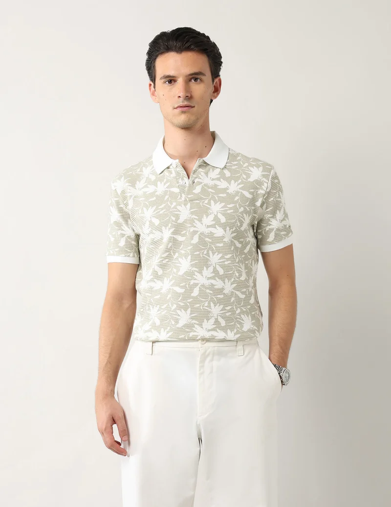 Floral Printed Regular Fit Polo Shirt