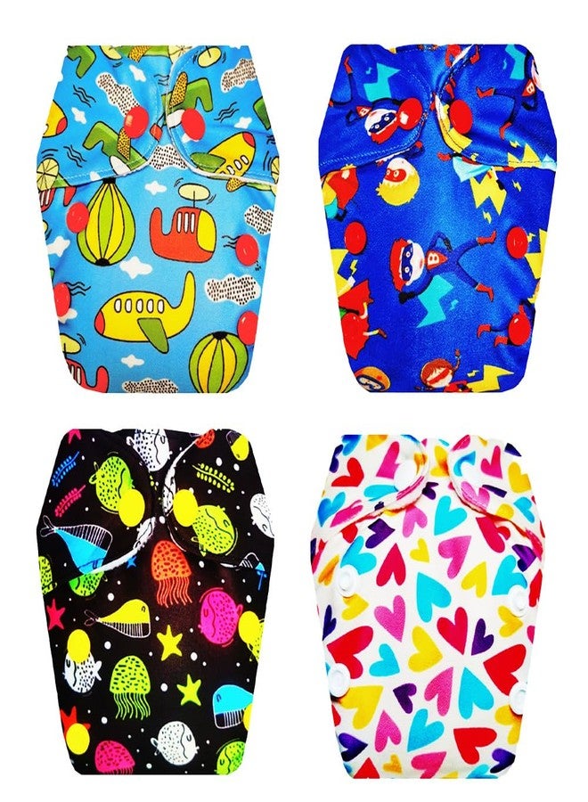 Dumbledo Premium Newborn Cloth Diaper with Integrated Soaker (Pack of 4) | Hypoallergenic | Leakproof | Quick Dry | Everyday Diapering Essential | 0 - 4 Months | Unisex Baby - Image 1