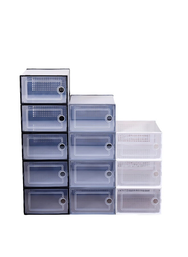 MarlaMall 12 large foldable transparent plastic shoe boxes, shoe racks perfect alternative, storage of various shoes, toy storage box, put in the entrance, wardrobe, under the bed, easy to organize home - Image 4