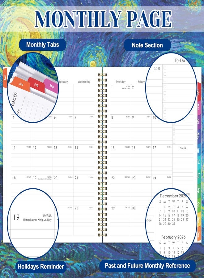 BooQool 2026 Planner - 9" x 11" Weekly and Monthly Planner 2026 from JAN. 2026 to DEC. 2026, 2026 Weekly and Monthly Calendar with Tabs, Twin-Wire Binding, Inner Pocket, Thick Paper - Image 3