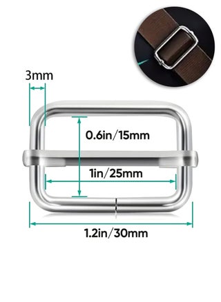 25 pcs 25mm Silver Color  Metal Slide Buckle Rectangle Adjustable Webbing Slider, Adjustable Metal Triglide Slides Rectangle For Belt Bags DIY Accessories - pzsku/ZFD8C2DEEBA48558D70C5Z/45/_/1712073777/8c47481e-6ec1-431d-a092-6200f8624e7f