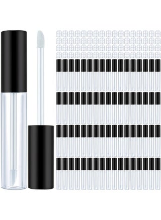 Nuanchu 100 Pcs 10 ml Empty Lip Gloss Tubes Clear Mini Refillable Lip Balm Gloss Containers Bottles Plastic Lip Gloss Containers Lip Gloss Tubes with Wand and Rubber Inserts DIY Makeup (Black) - pzsku/ZFD8C2F1A4D1D8AA35C94Z/45/_/1736426630/d17be7e7-c30e-40ba-b815-c1fbe8bfc94b