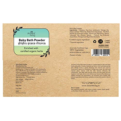 Ancient Living Organic Baby Bath Powder - 100 Grams Jar - Image 3