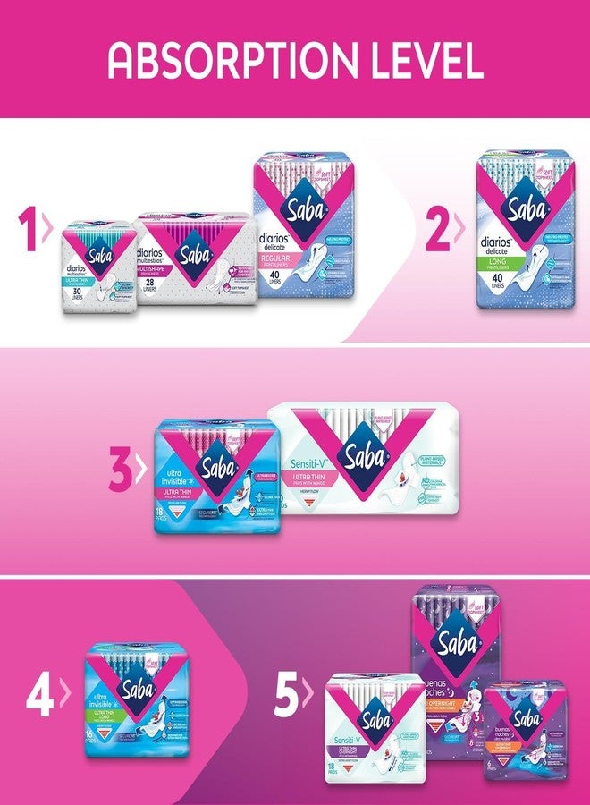 Saba Kombucha SABA Ultra Invisible Ultra Thin Regular Pads with Wings, SecureFit Technology, 3-Pack of 18 Pads (54 Count - Image 5