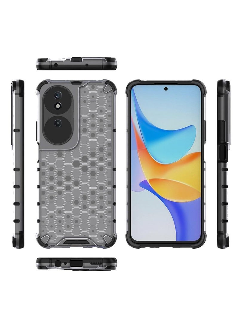 For Honor X7b Shockproof HoneyComb Back Cover , Defender Corners and Semi Transparent Back Compatible With Honor X7b (6.8'') (Semi-Transparent) - Image 3