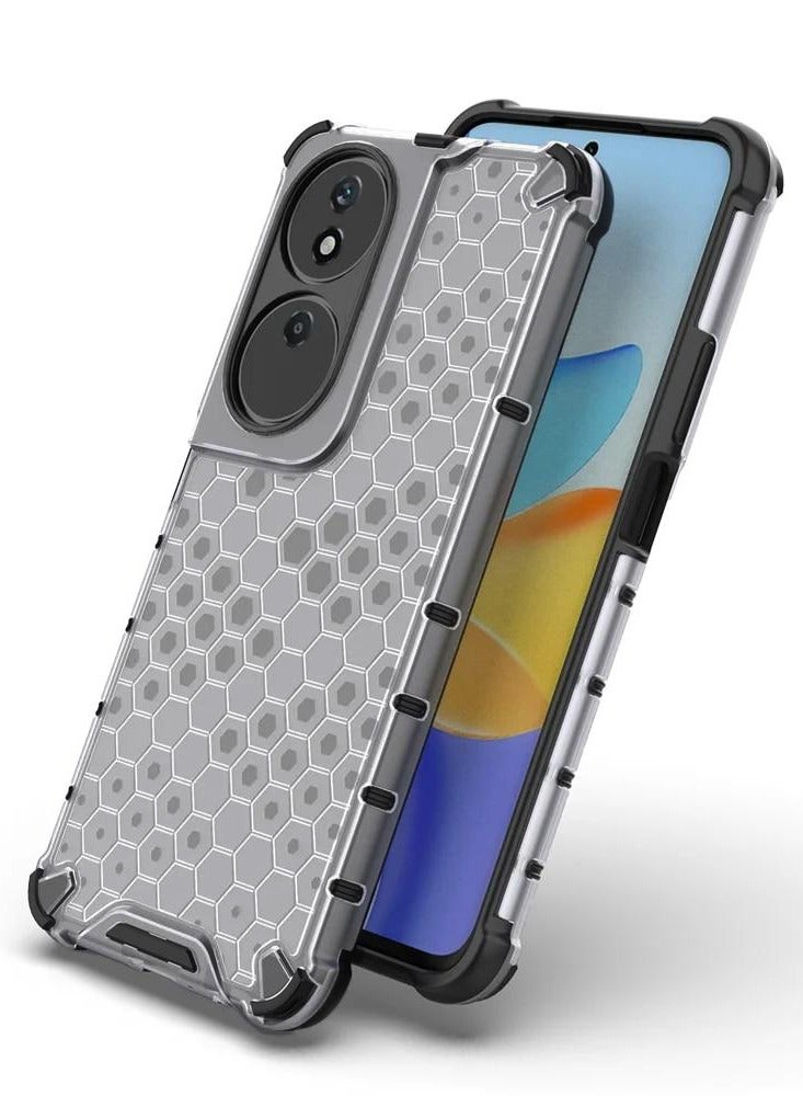 For Honor X7b Shockproof HoneyComb Back Cover , Defender Corners and Semi Transparent Back Compatible With Honor X7b (6.8'') (Semi-Transparent) - Image 4