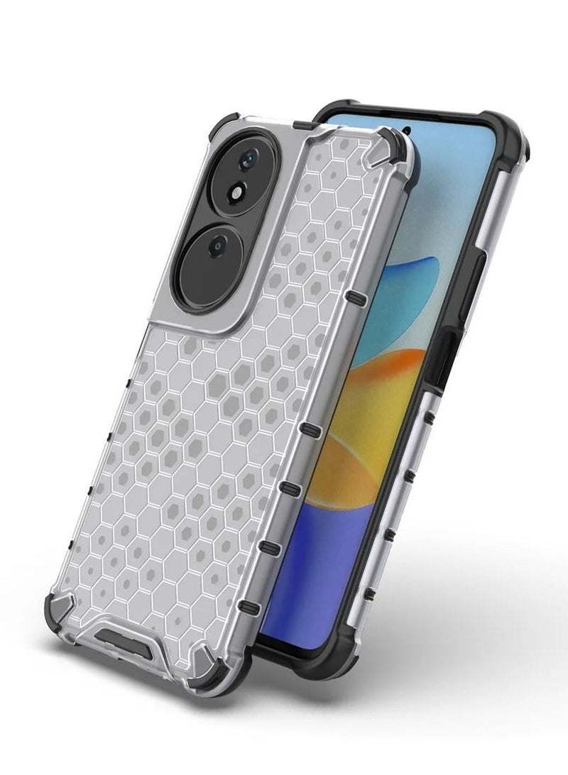 For Honor X7b Shockproof HoneyComb Back Cover , Defender Corners and Semi Transparent Back Compatible With Honor X7b (6.8'') (Semi-Transparent) - Image 5