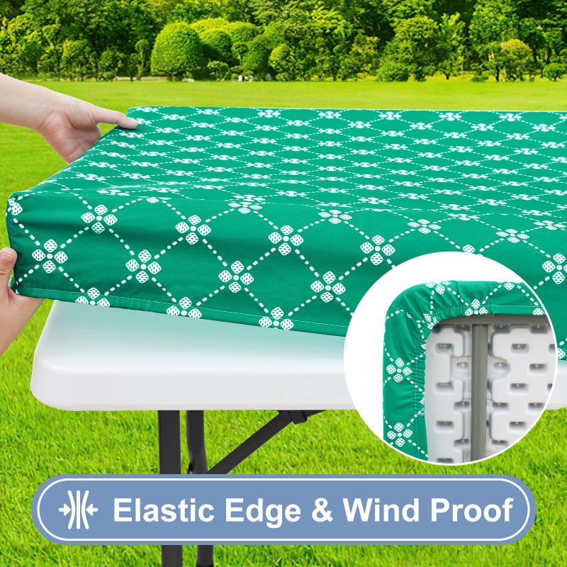 Misaya Rectangle Vinyl Table Table Tableloth مرنة مرنة مع وجود غطاء طاولة بلاستيكي مقاوم للمخلف - Image 2