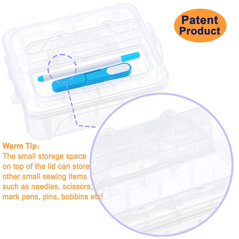 New brothread 4 Layers Stackable Clear Storage Box/Organizer for Holding 80 Spools Home Embroidery & Sewing Thread (Spool Size Requirement: Heightâ‰¤2.2"/5.6CM; Widthâ‰¤1.69"/4.3CM) - Image 5