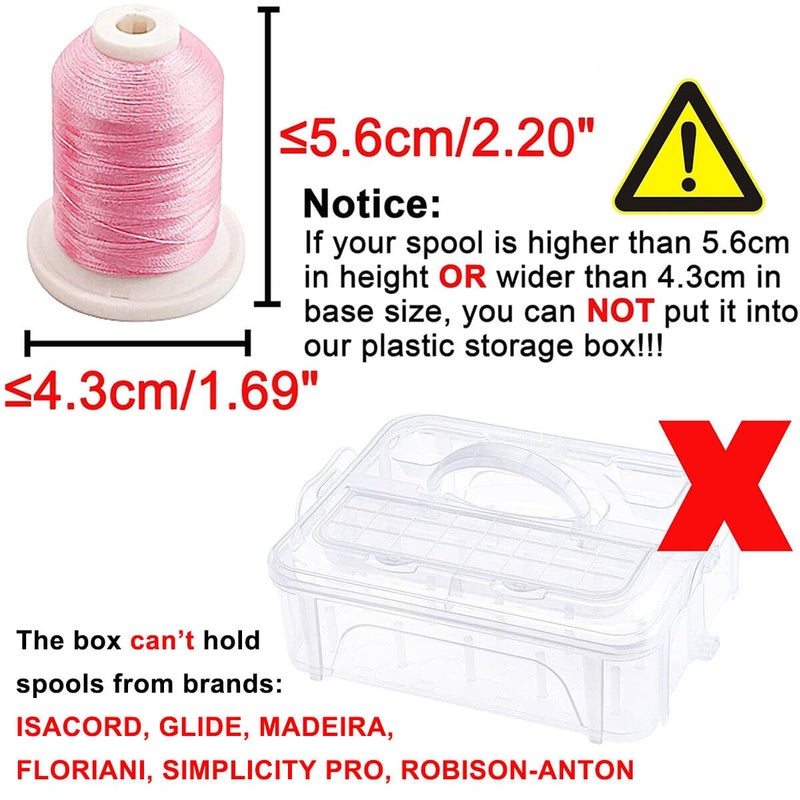 New brothread 4 Layers Stackable Clear Storage Box/Organizer for Holding 80 Spools Home Embroidery & Sewing Thread (Spool Size Requirement: Heightâ‰¤2.2"/5.6CM; Widthâ‰¤1.69"/4.3CM) - Image 2