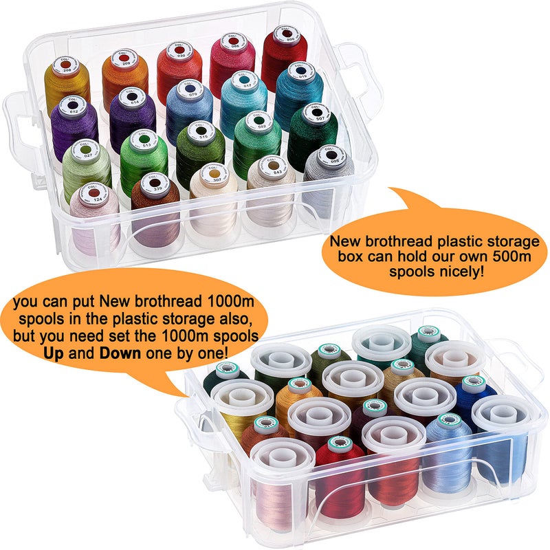 New brothread 4 Layers Stackable Clear Storage Box/Organizer for Holding 80 Spools Home Embroidery & Sewing Thread (Spool Size Requirement: Heightâ‰¤2.2"/5.6CM; Widthâ‰¤1.69"/4.3CM) - Image 4
