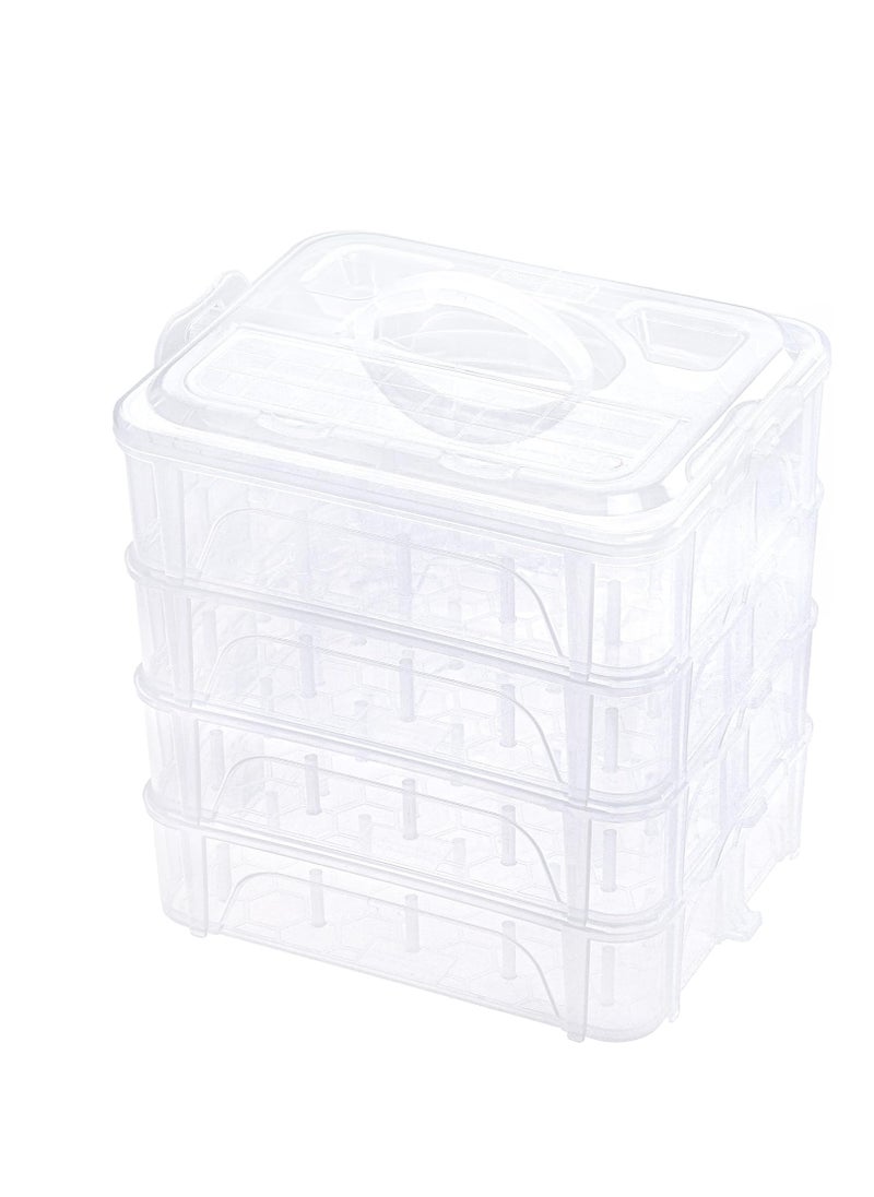 New brothread - New brothread 4 Layers Stackable Clear Storage Box/Organizer for Holding 80 Spools Home Embroidery & Sewing Thread (Spool Size Requirement: Height≤2.2"/5.6CM; Width≤1.69"/4.3CM) - Image 1