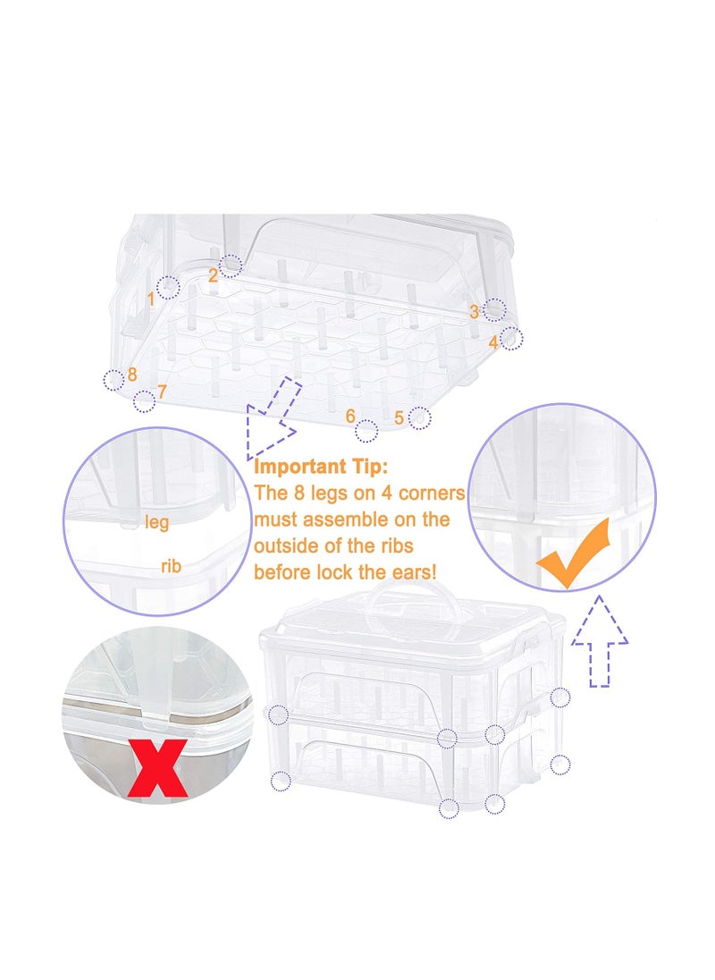 New brothread - New brothread 4 Layers Stackable Clear Storage Box/Organizer for Holding 80 Spools Home Embroidery & Sewing Thread (Spool Size Requirement: Height≤2.2"/5.6CM; Width≤1.69"/4.3CM) - Image 1