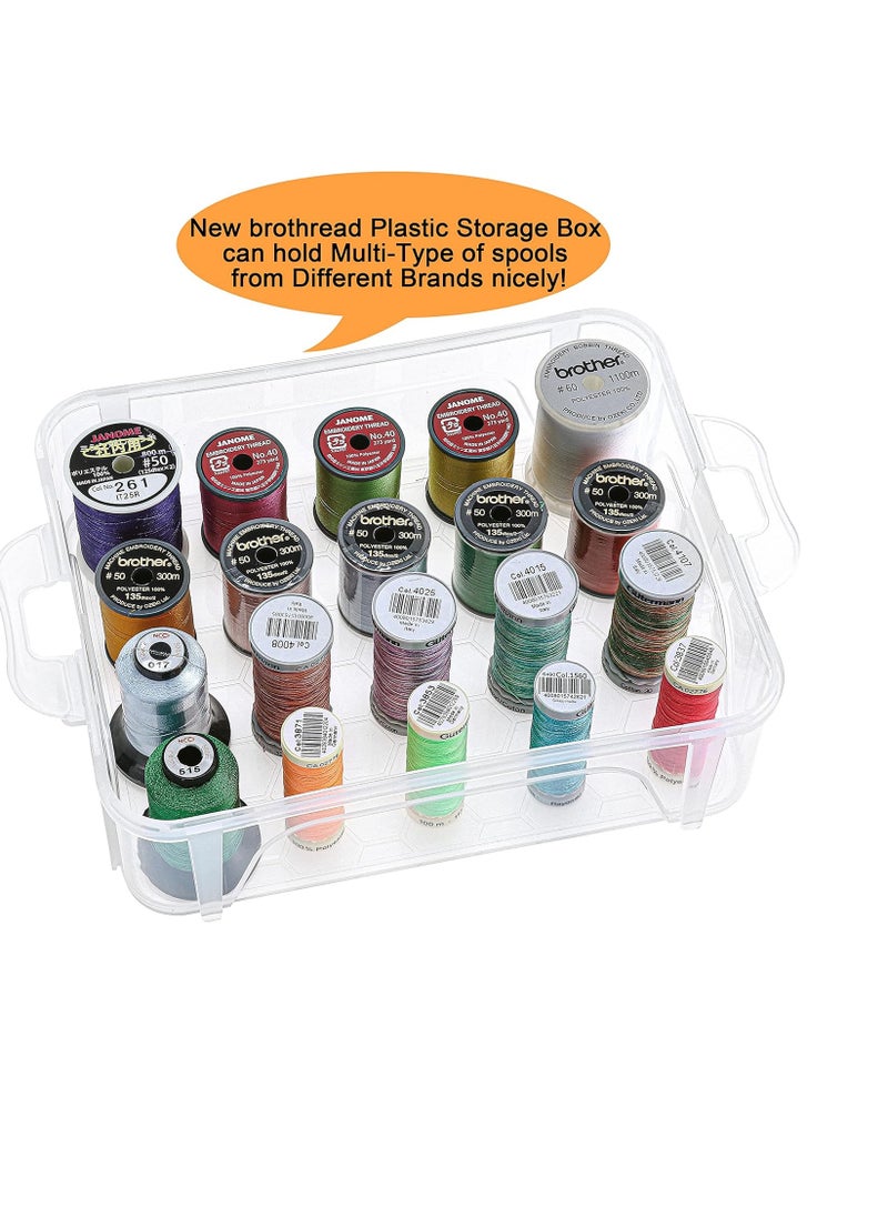 New brothread - New brothread 4 Layers Stackable Clear Storage Box/Organizer for Holding 80 Spools Home Embroidery & Sewing Thread (Spool Size Requirement: Height≤2.2"/5.6CM; Width≤1.69"/4.3CM) - Image 1