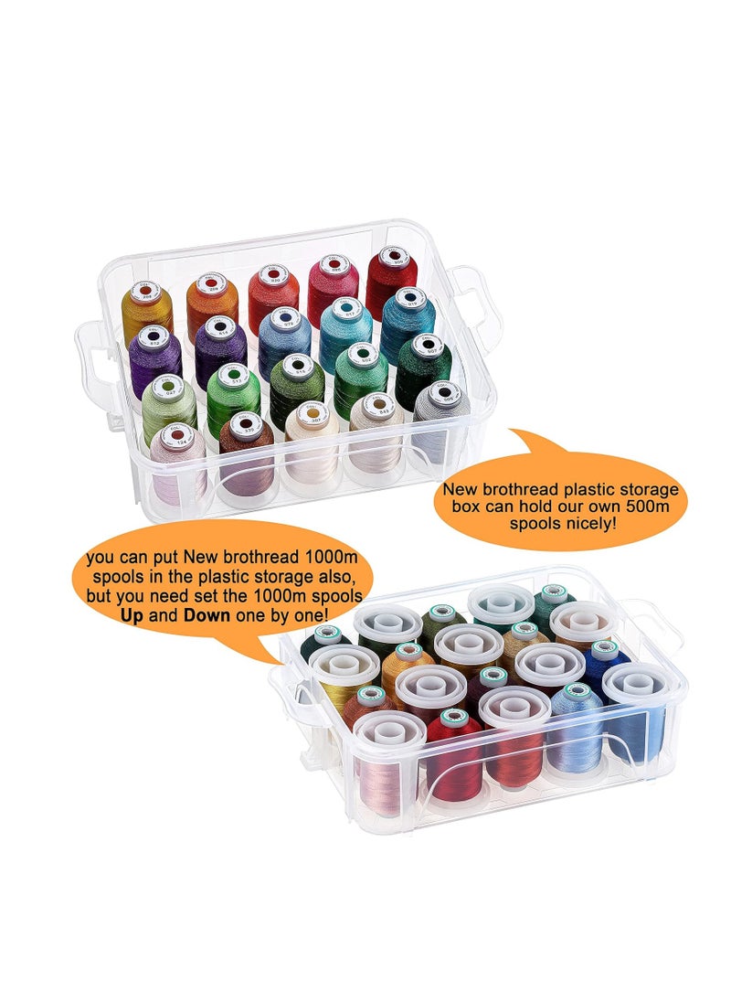 New brothread - New brothread 4 Layers Stackable Clear Storage Box/Organizer for Holding 80 Spools Home Embroidery & Sewing Thread (Spool Size Requirement: Height≤2.2"/5.6CM; Width≤1.69"/4.3CM) - Image 1