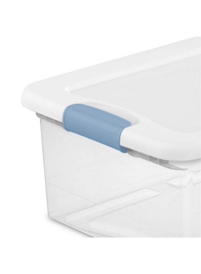 ستيريليت صندوق تخزين بلاستيكي مستطيل بإغلاق بمشبك شفاف وأزرق 15 كوارت 4387106 - Image 3