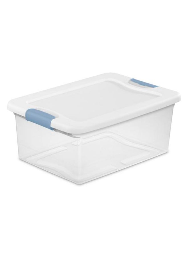 ستيريليت صندوق تخزين بلاستيكي مستطيل بإغلاق بمشبك شفاف وأزرق 15 كوارت 4387106 - Image 1