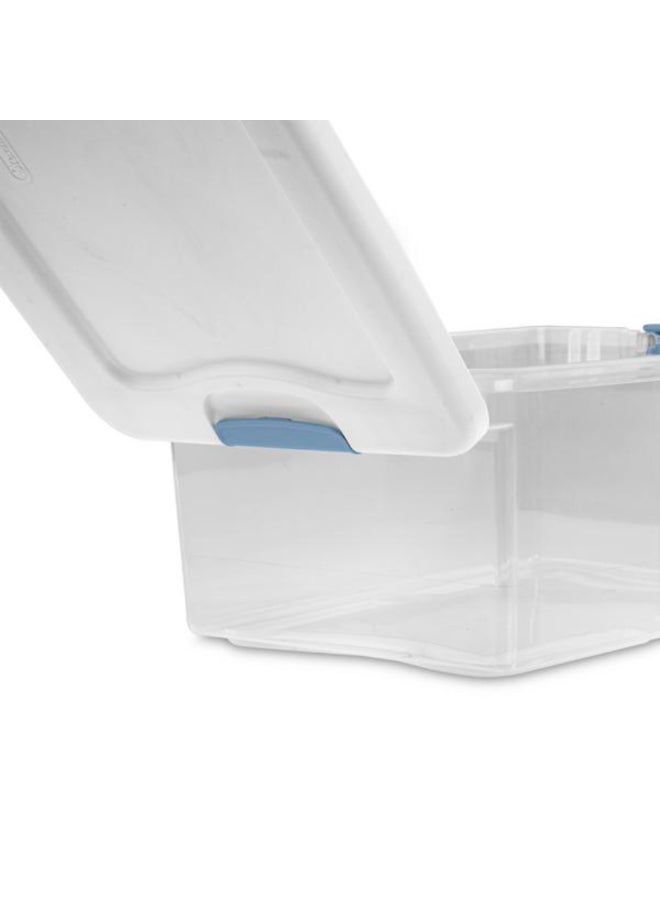 ستيريليت صندوق تخزين بلاستيكي مستطيل بإغلاق بمشبك شفاف وأزرق 15 كوارت 4387106 - Image 2