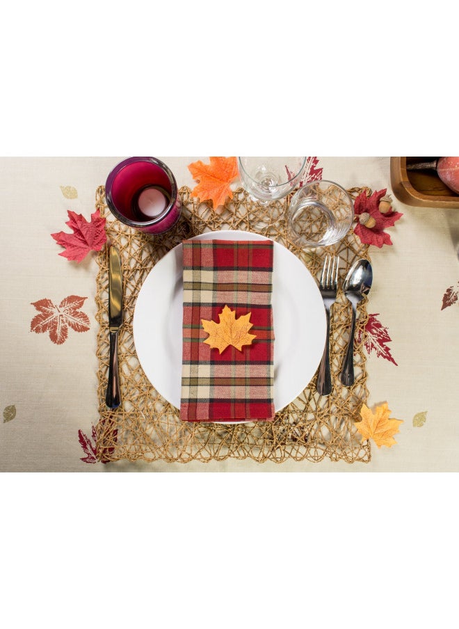 DII Woven Paper Tabletop Collection Holiday or Event Décor, Reversible Square Placemat Set, 16x16, Taupe, 6, Piece