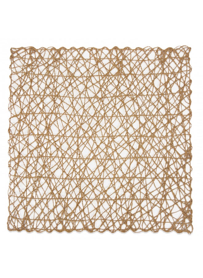 DII Woven Paper Tabletop Collection Holiday or Event Décor, Reversible Square Placemat Set, 16x16, Taupe, 6, Piece