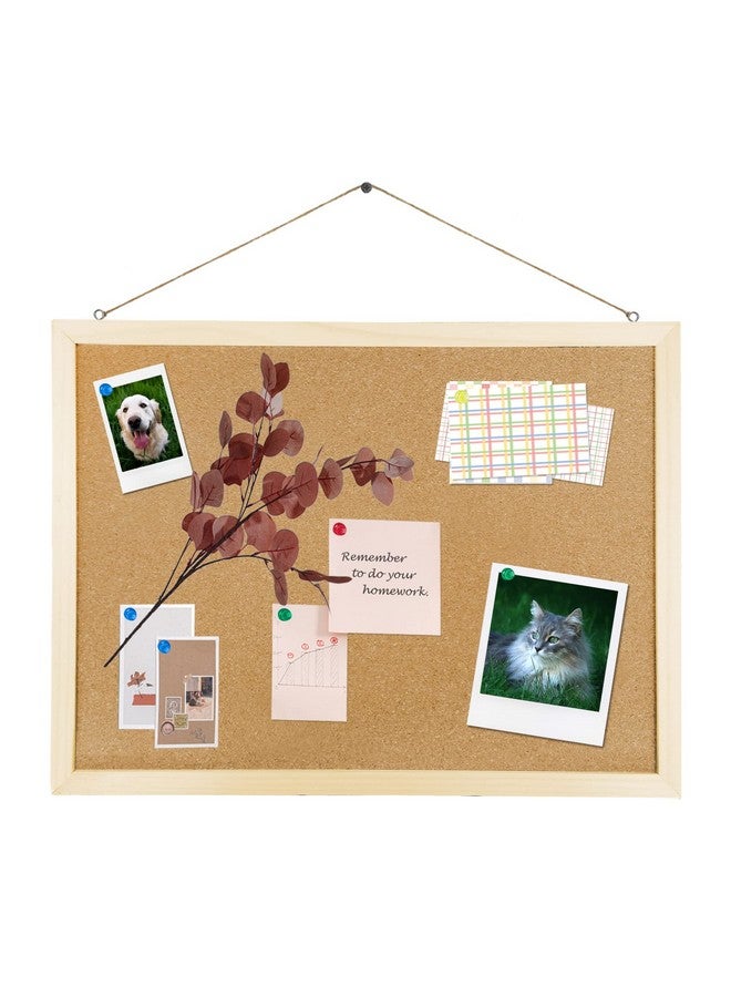 GDMINLO Cork Board Bulletin Board, 15.7"X 11.81" Pin Boards For Walls, Oak Wood Finish Frame, Wall Mounted Cork Board For Office Home And School(Pins, Eye Bolts, Gaskets, Screws) - Image 1