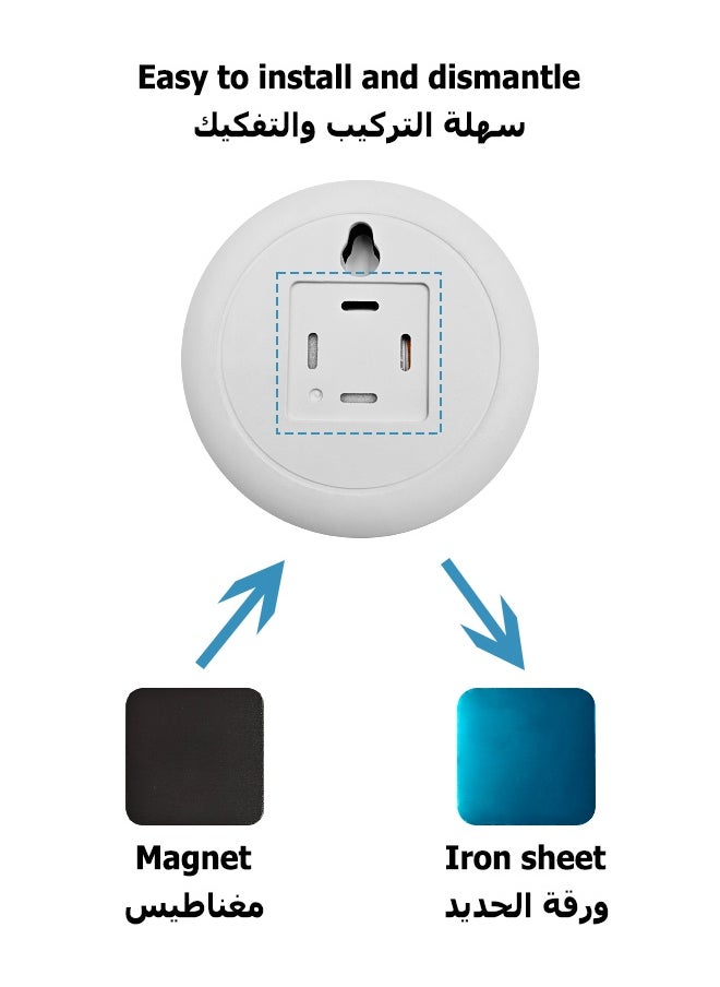 Motion Sensor Light - Smart Round Light with Timer Mode- Equipped with Remote Control - Under Cabinet Light - White Light、Warm Light、Natural Light - Rechargeable Night Light for Kitchen, Staircase, Bedroom, Drawer
