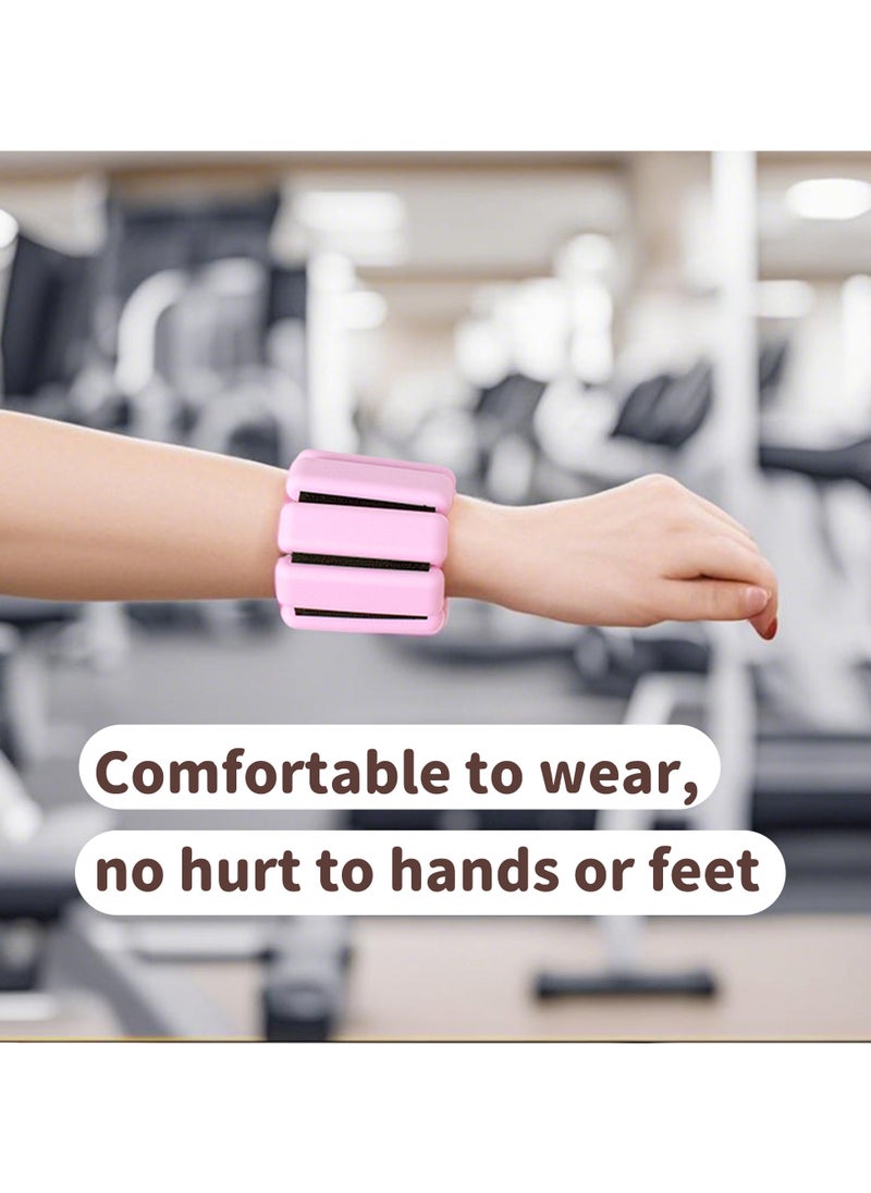 Magic Park Wrist Ankle Weights 2PCS Adjustable Exercise Weights Wrist and Ankle Weights Sets for Walking, Yoga, Dance, Barre and Gym(2 Lbs Pink)  - Image 2
