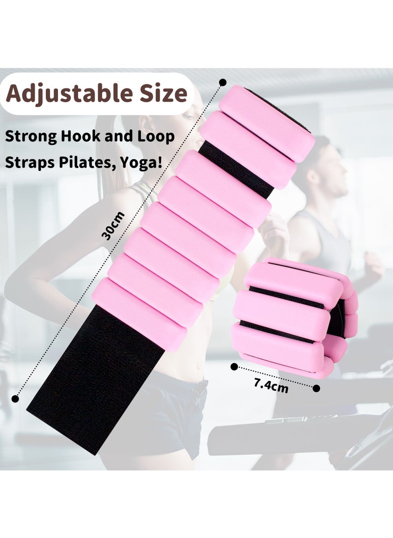 Magic Park Wrist Ankle Weights 2PCS Adjustable Exercise Weights Wrist and Ankle Weights Sets for Walking, Yoga, Dance, Barre and Gym(2 Lbs Pink)  - Image 3
