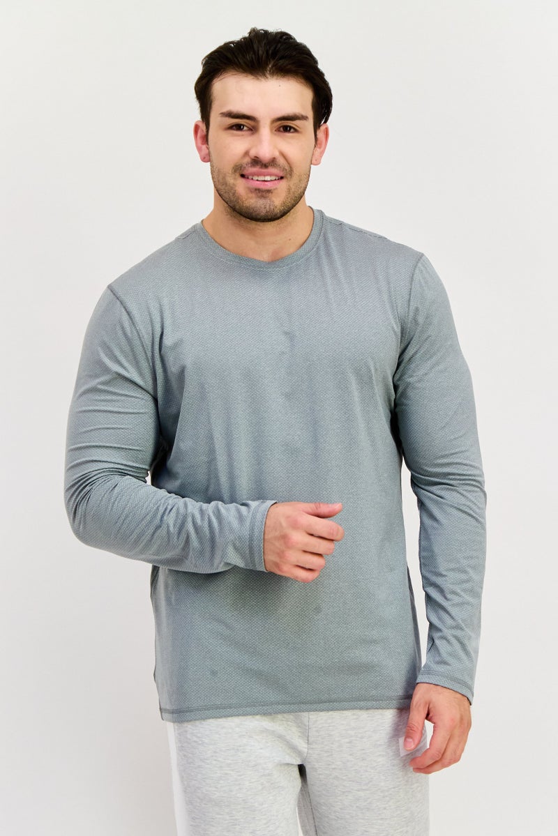 90 Degree By Reflex قميص رياضي للرجال بأكمام طويلة مناسب في الهواء الطلق، رمادي - Image 1