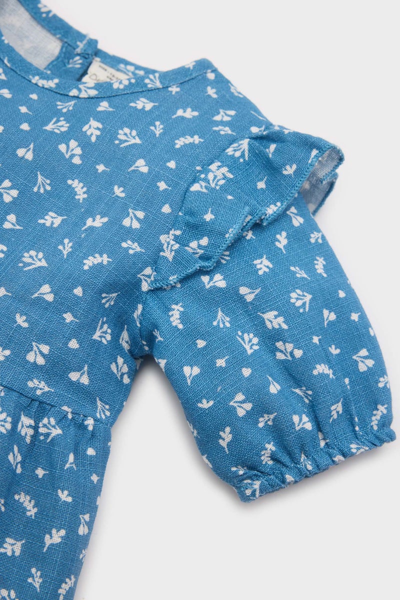 ديفاكتو فستان بيبي بناتي قصة عادية نص كم بياقة مستديرة - Image 2