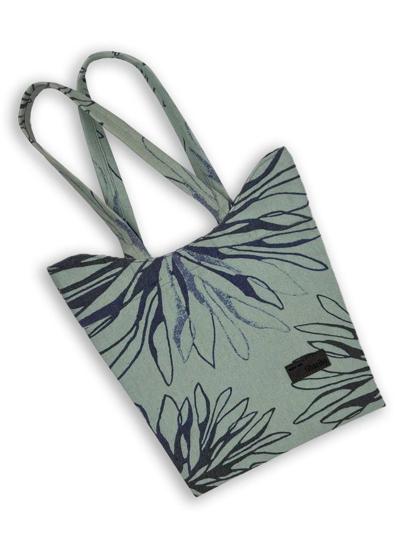Tree Leaves Casual Printed Linen Tote Bag W230018C