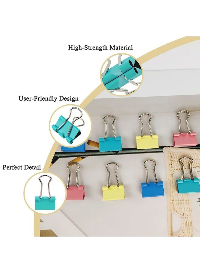 Ykimok 40-Pack Mini Binder Clips in 4 Colors (Blue, Yellow, Red, Green), 15mm/0.6-Inch Small Paper Clips for Home, School, Office and Business - Image 3