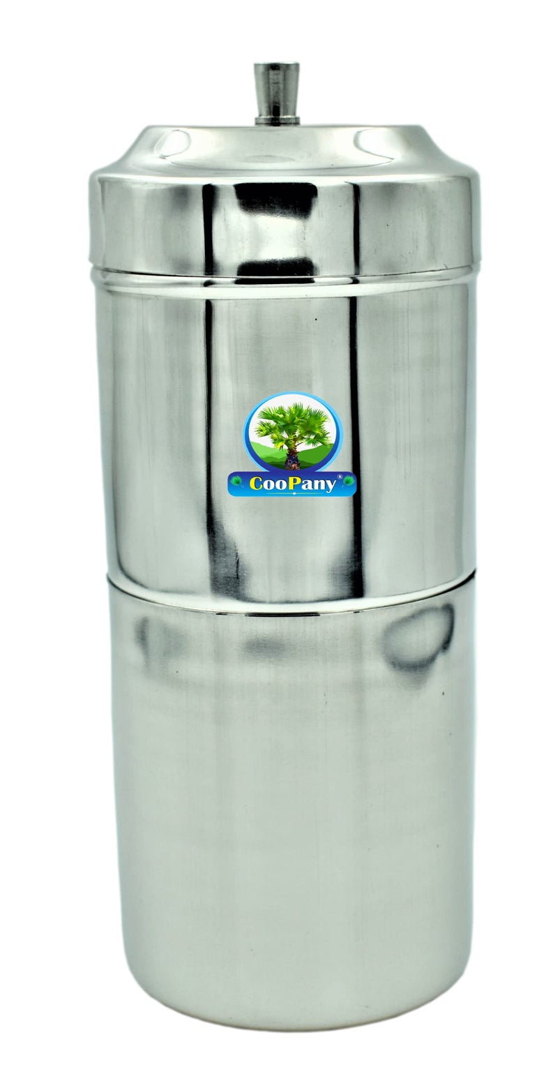 CooPany صانعة القهوة الفلتر الجنوبية الهندية من كوو باني® من الفولاذ المقاوم للصدأ 150 مل (2 إلى 3 أكواب) ومجموعة 3 من مجموعات دابارا القهوة التقليدية من كومباكونام (كوب 150 مل، دابارا 230 مل) - Image 2