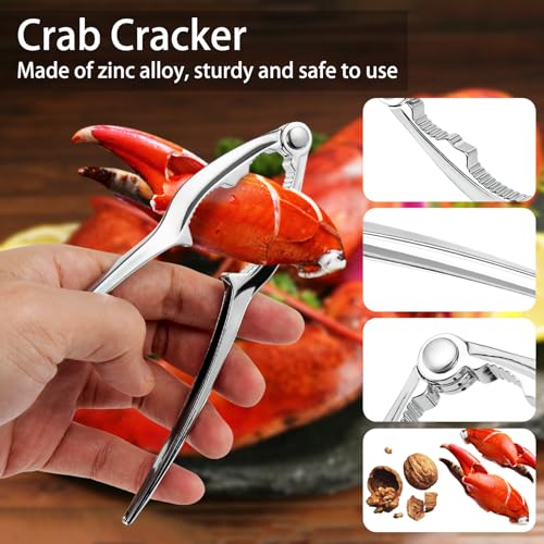 suoundey Seafood Cracker Tool Set With Lobster Sheller Stainless Steel Crab Crackers Crab Leg Fork Seafood Scissors And Storage Bag, Crab Leg Pick Utensils Set Crab Eating Tools (9Pcs) - Image 3