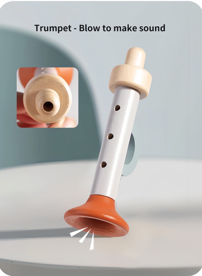 فيساليا ألعاب أطفال، مجموعة خشخيشة مونتيسوري خشبية - 5 قطع ألعاب حسية خشبية طبيعية للأطفال من عمر 36 شهراً فما فوق، تطوير مبكر وهدية استقبال المولود - Image 4