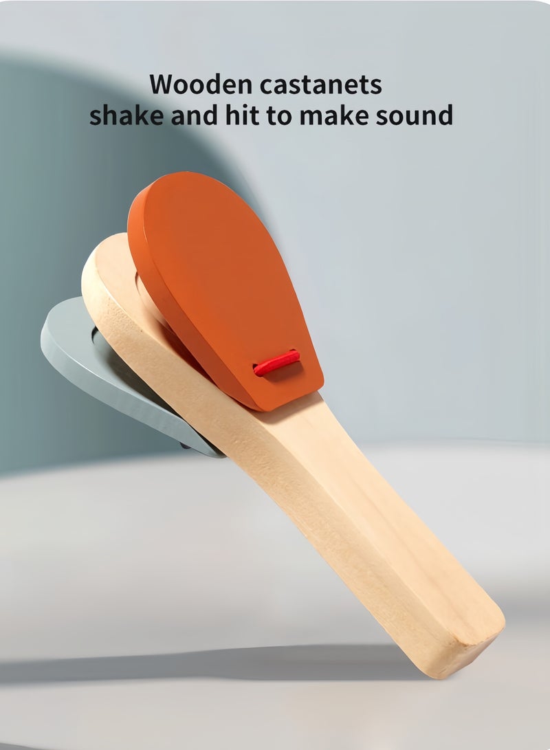 فيساليا ألعاب أطفال، مجموعة خشخيشة مونتيسوري خشبية - 5 قطع ألعاب حسية خشبية طبيعية للأطفال من عمر 36 شهراً فما فوق، تطوير مبكر وهدية استقبال المولود - Image 5