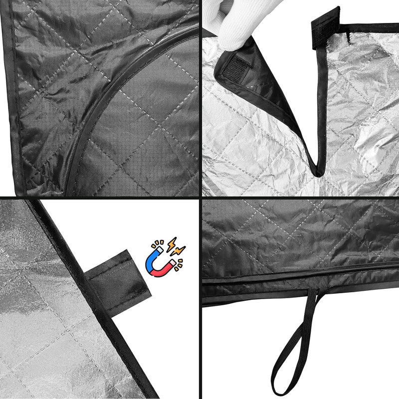 LC-AUTO Thermal Windscreen Cover for VW T5 T6 - 3PCS Magnetic Internal Thermal Blinds - Image 2