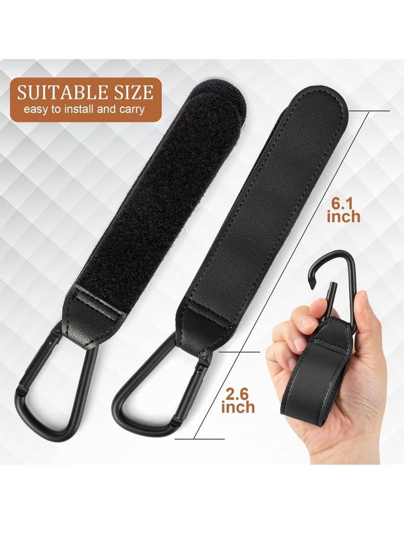 Baby Stroller Hooks for Bags,2-Pack of Stroller Clips for Diaper Bag, Carry 11 lbs per Stroller Carabiner Clip, Adjustable Stroller Straps, Stroller Bag Hook, Universal Stroller Accessories  - Image 2