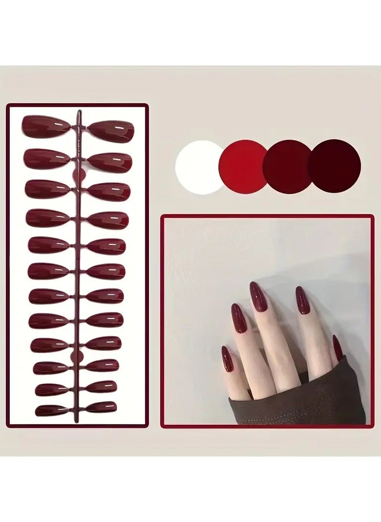 24pcs/set Solid Color Press On Nails, Multi Shape Fake Nails, Glossy Full Cover False Nails For Women And Girls - pzsku/ZFD8CF25E6C453EC47525Z/45/_/1707808061/235c65cb-9220-4981-a208-23a21dfa0706
