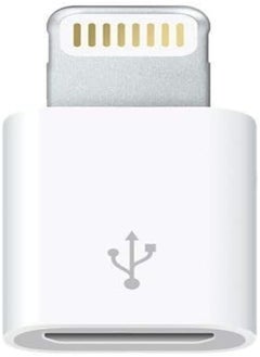 Micro USB 8-Pin Lightning Charger Converter Adapter for iPhone 6-5-5S - White