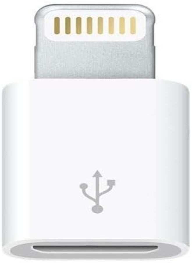OR - Micro USB 8-Pin Lightning Charger Converter Adapter for iPhone 6-5-5S - White - Image 1