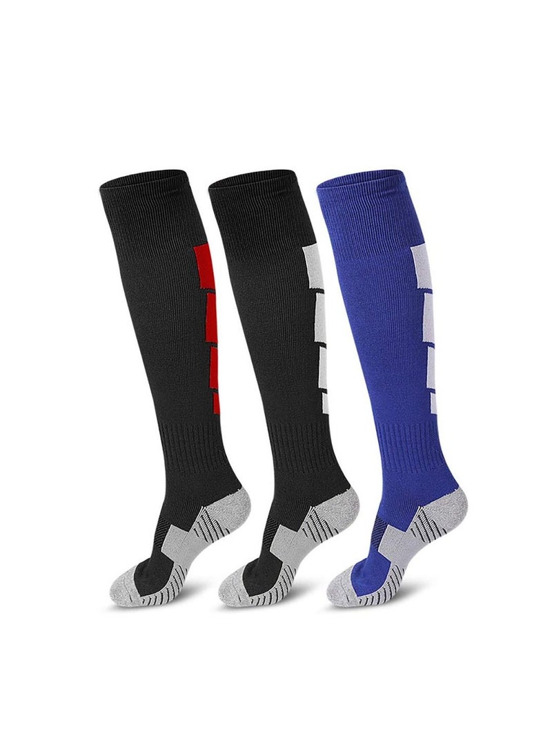 Y&D Compression Socks Soccer Sport Knee High 3 Pairs for Women and Men Athletic Travel Running Fitness Flight Reduce Calf Pain Faster Recovery Thickening - Image 1