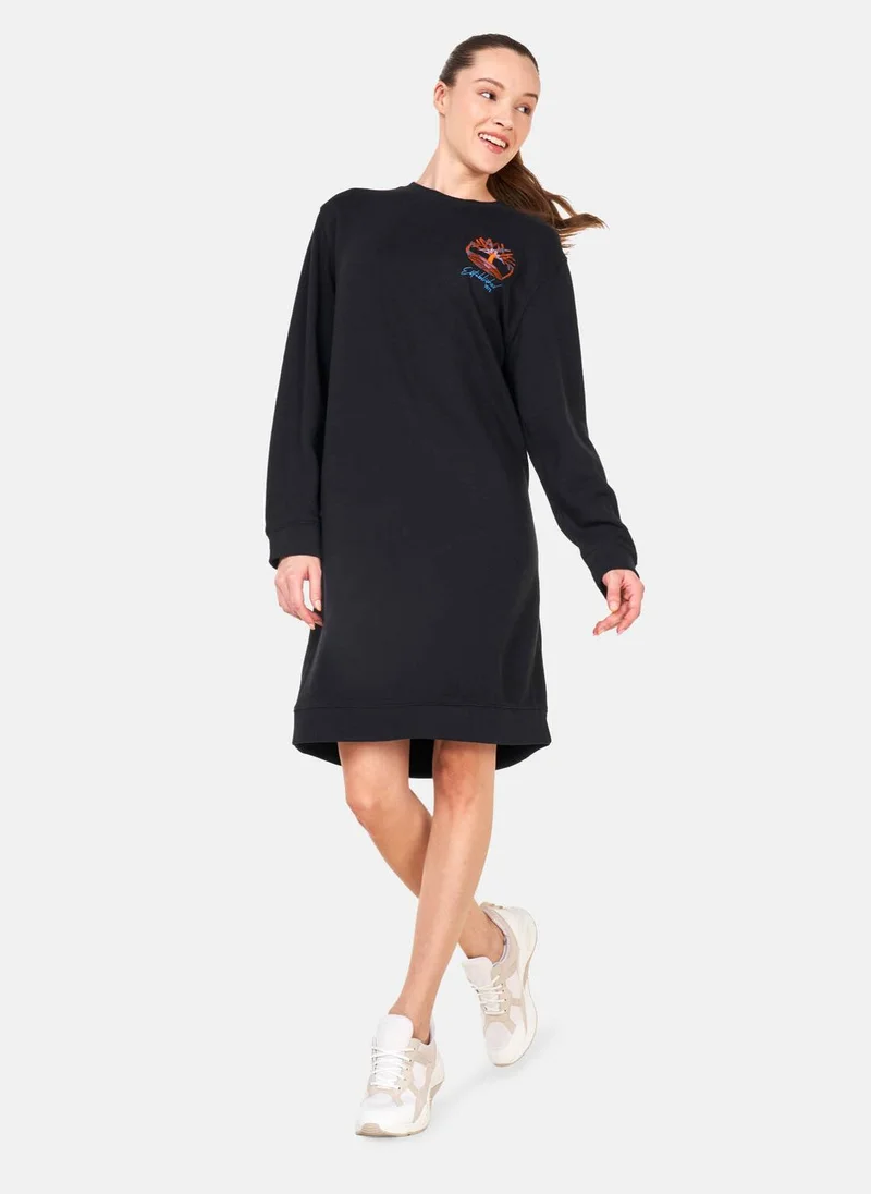 Timberland Women's Check-Logo Crewneck Dress