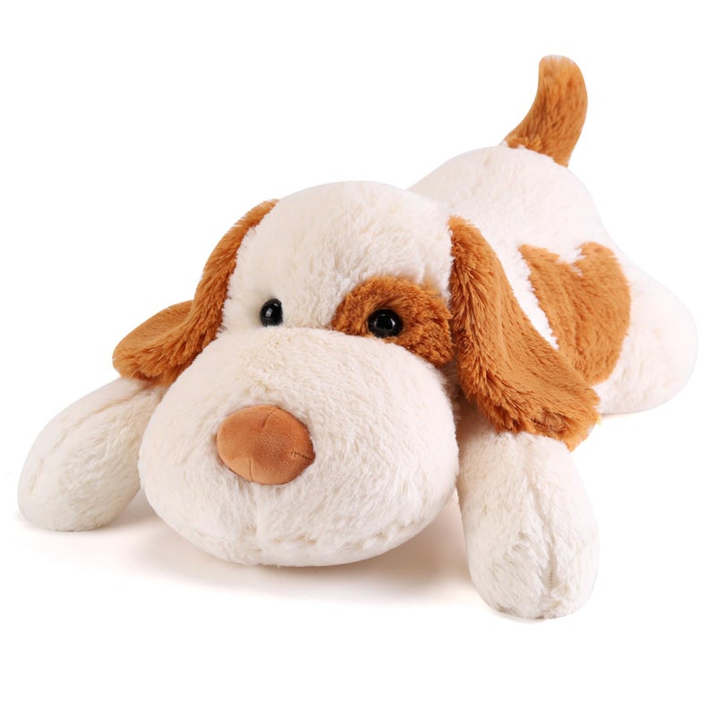 meowtastic Brown White Dog Weighted Stuffed Animals 22 Inch 45 Pounds Weighted Plush Dog Stuffed Animals Big Stuffed Dog Plush Pillow Cute Plush Toys Gifts for Kids Adults 22 45 lbs - Image 3