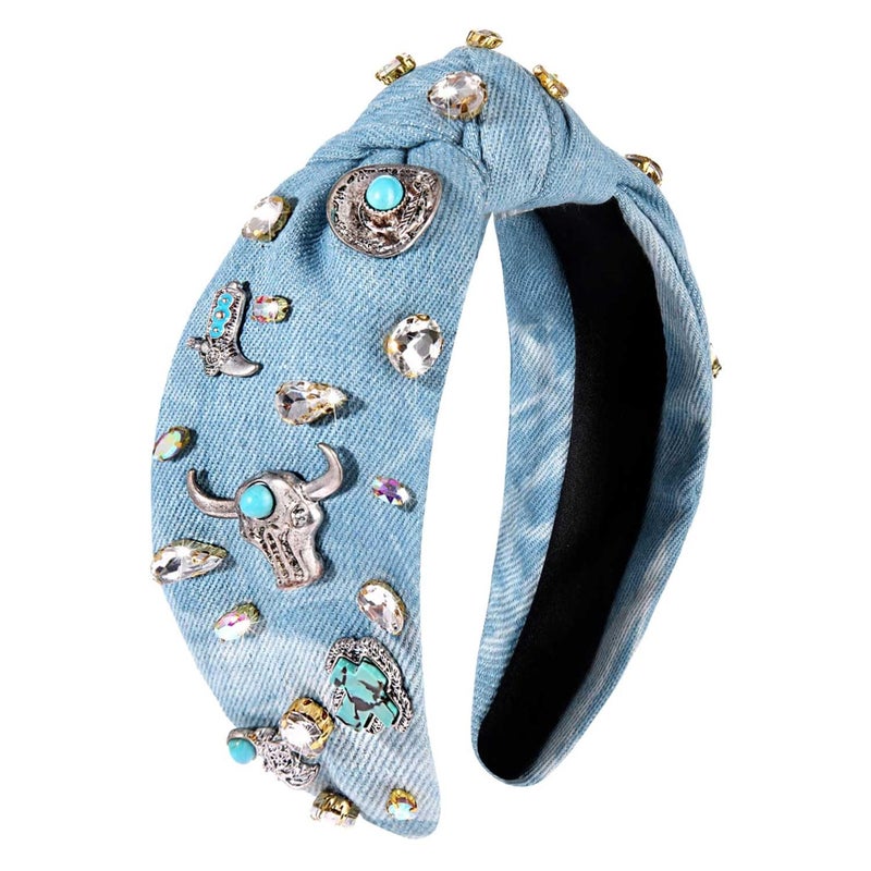 PHALIN Western Cowgirl Knotted Headband for Women Style A