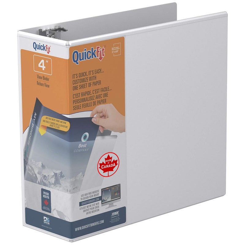 QuickFit Quick Fit D-Ring View Binders (Stride), White, 4 Inch (87060) - Image 1