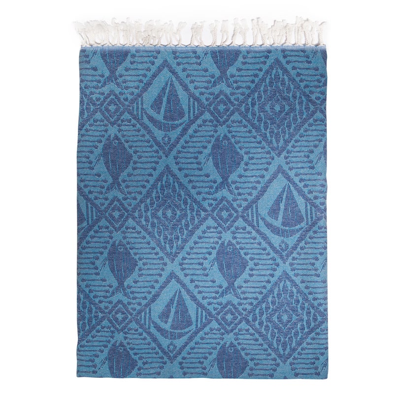 ANEMOSS Sail Patterned Turkish Peshtemal, 100% Cotton, Free of Microfiber, Synthetic and Polyester, Soft, Quick Dry, Versatile Beach, Pool and Bath Peshtemal, for Kids and Adults, 39x70 inch - Image 2