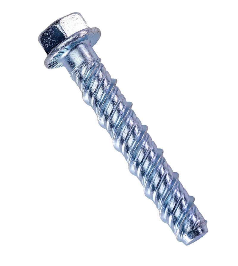 CONFAST ® LDC38212 3/8" x 2-1/2" Zinc Plated Large Diameter Concrete Screw for Anchoring to Masonry, Brick or Block (25 per Box) - Image 1